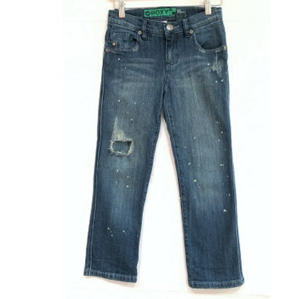 ROXY Distressed Paint splatter Boyfriend Jeans